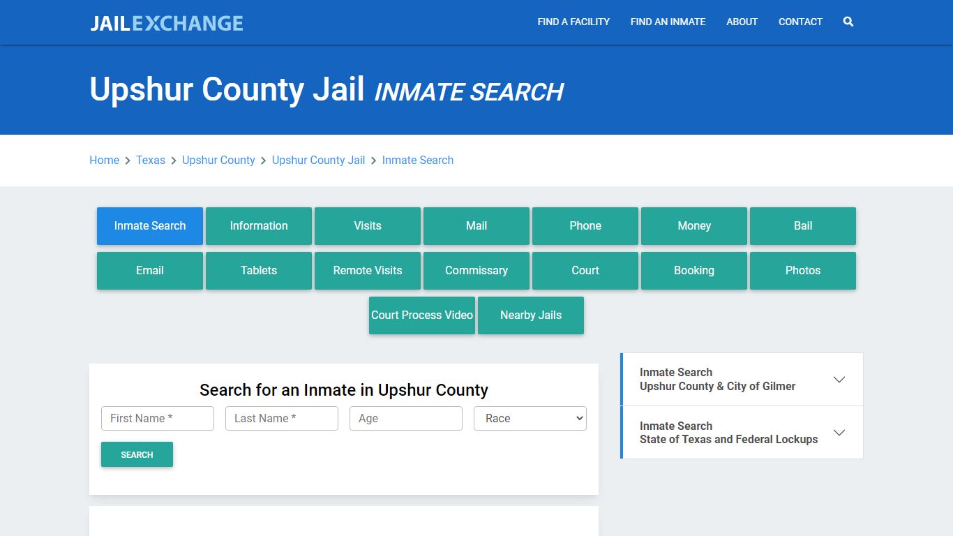 Upshur County Jail, TX Inmate Search: Roster & Mugshots