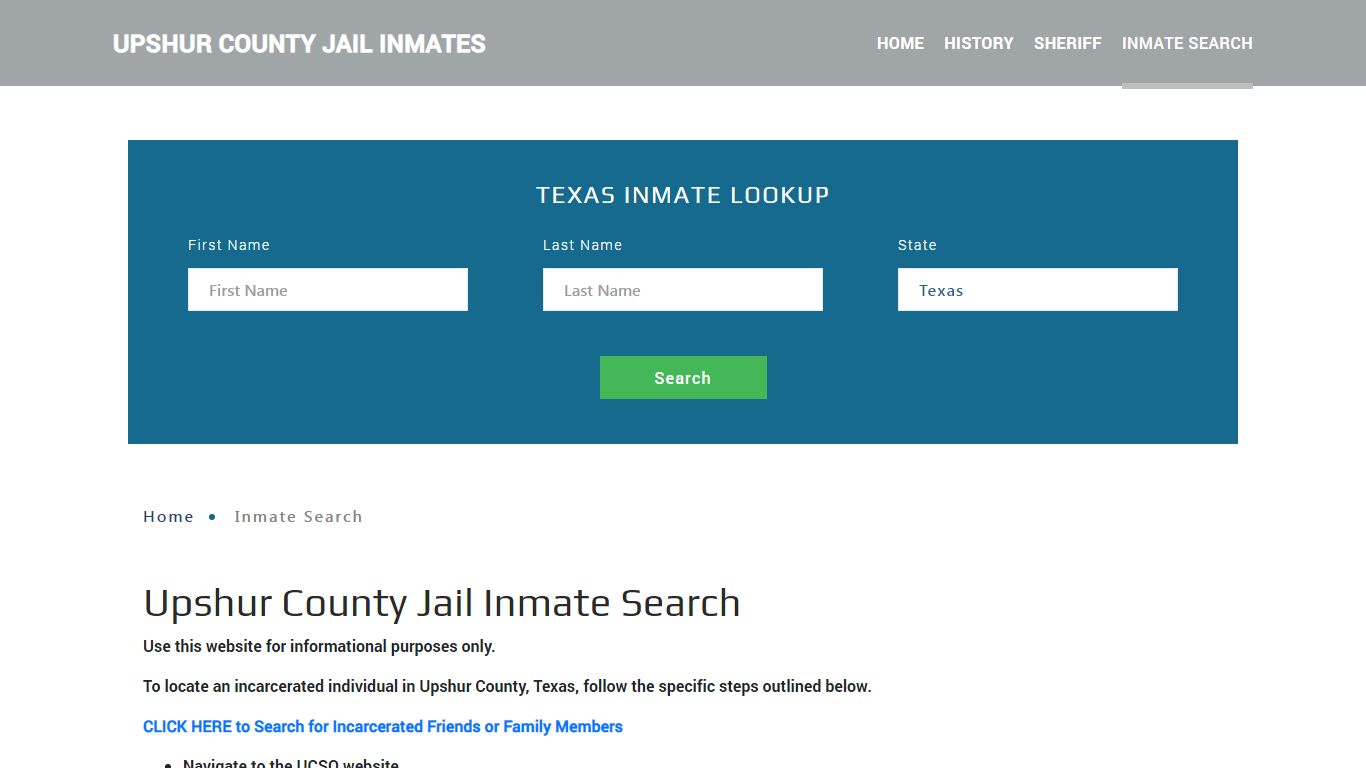 Upshur County, TX Detainee Lookup